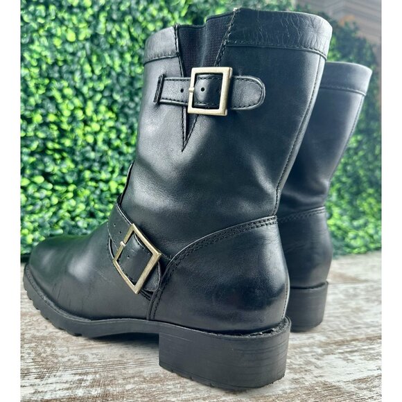 SOFTWALK Bellville Boot Women’s 6.5M Black Leather Moto Biker Ankle Zip Comfort - Picture 7 of 16
